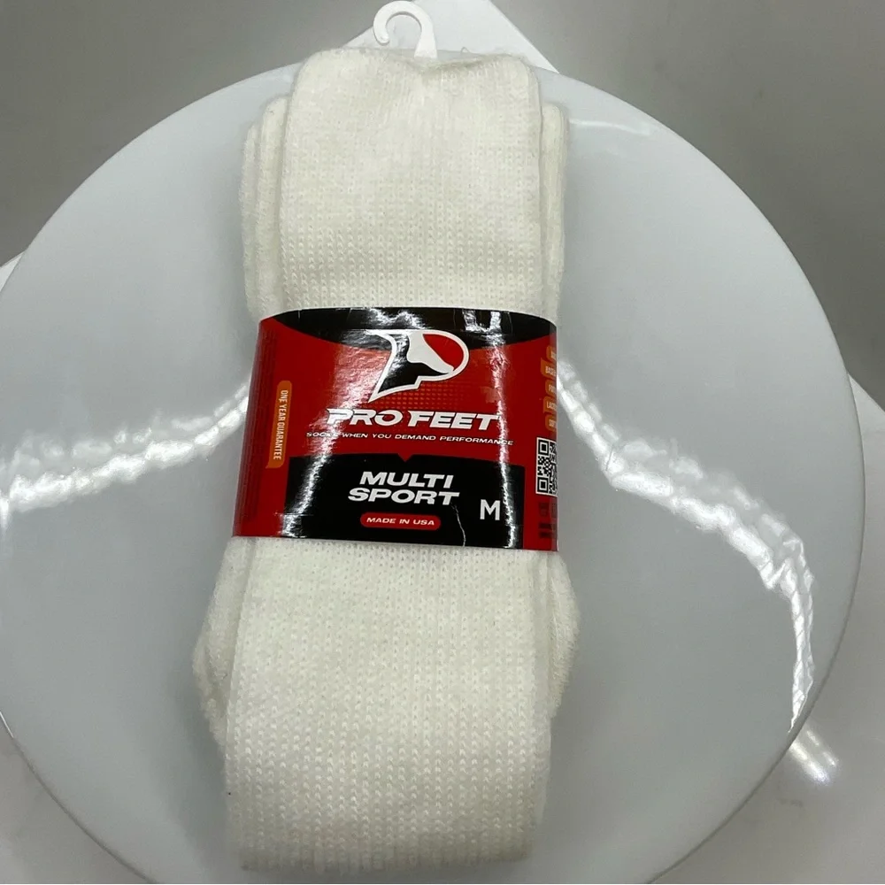 Pro Feet Multi-Sport Made in USA White socks size Medium